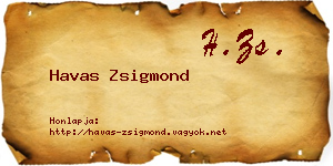 Havas Zsigmond névjegykártya